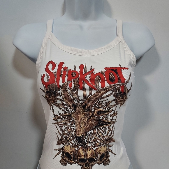 Slipknot crop top ribbed hand cropped tank goat ram design numetal slipknot tank - Picture 2 of 3
